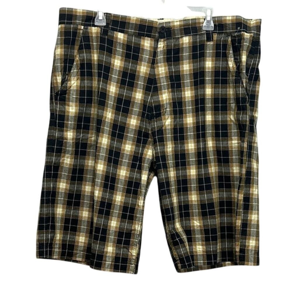 96 North Mens Size 40 100% Cotton Long Plaid Board Golf Shorts w Pockets